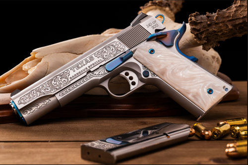 Custom & Collectable Firearms 1911 Springfield Texas BBQ .45 ACP 5" Stainless
