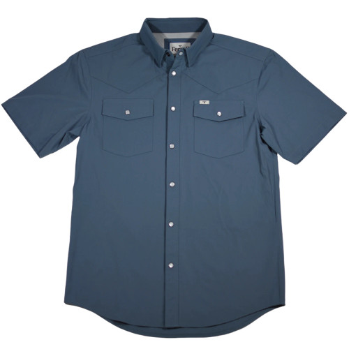 Ferrell Core Short Sleeve Small Snap Shirt Blue