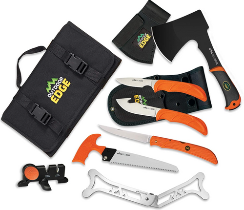 Outdoor Edge Outfitter 9 Piece Butcher Knife Set Kit