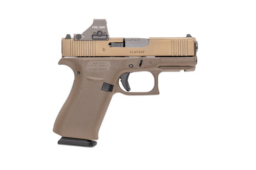 Glock 43X MOS 9mm 3.41" Coyote & Holosun HS407K X2 6 MOA FDE Red dot Kit view 2