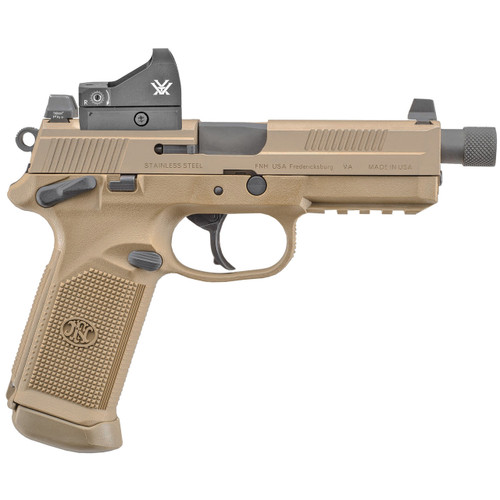 FNX-45 Tactical .45 ACP Manual Safety DA/SA (2) 15+1 5.3" Threaded Barrel Trijicon Night Sights Vortex Viper FDE