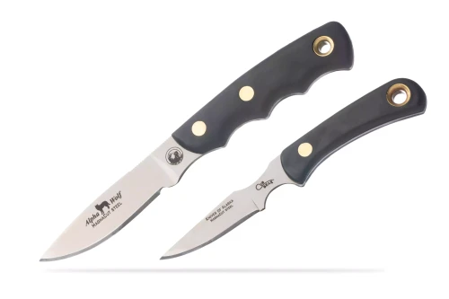 Knives of Alaska Alpha Wolf / Cub Bear Combo 3" Drop Point Fixed Blade Black