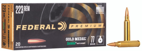 Federal Gold Medal 223 Rem 77 Grain Sierra MatchKing BTHP