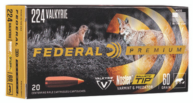 Federal 224 Valkyrie 60 Grain Nosler Ballistic Tip