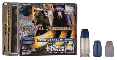 Federal Hunting 357 Mag 180 Grain Solid Core Synthetic Flat Nose