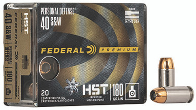 Federal Personal Defense 40 S&W 180 Grain HST Jacketed Hollow Point
