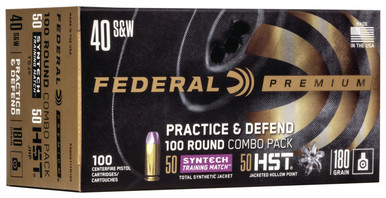 Federal Practice & Defend 40 S&W 180 Grain HST JHP/Syntech TSJ