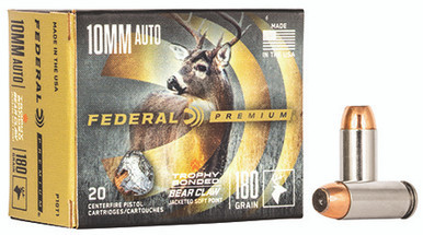 Federal Hunting 10mm 180 Grain Trophy Bonded Bear Claw Jacketed Soft Point