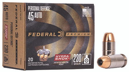 Federal Personal Defense 45 ACP 230 Grain Hydra-Shok Jacketed Hollow Point view 2