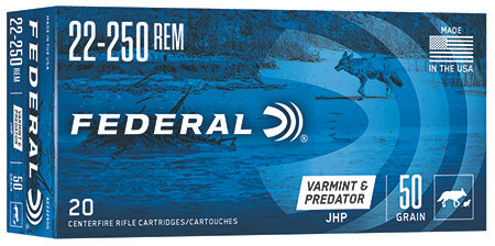 Federal American Eagle Varmint & Predator 22-250 Rem 50 Grain Jacketed Hollow Point