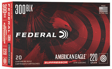 Federal American Eagle Suppressor 300 Blackout 220 Grain Open Tip Match