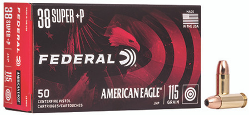 Federal American Eagle 38 Super 115 Grain Jacketed Hollow Point AE38S3