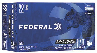 Federal Small Game & Target 22 LR 31 Grain Copper-Plated Hollow Point