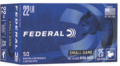 Federal Small Game & Target 22 LR 25 Grain #12 Lead Bird Shot