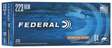 Federal Power-Shok .223 Rem 64 Grain Jacketed Soft Point