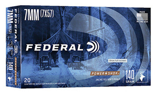 Federal Power-Shok 7mm Mauser 140 Grain Jacketed Soft Point 7B