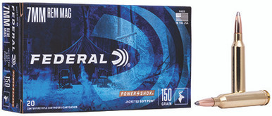 Federal Power-Shok 7mm Rem Mag 150 Grain Jacketed Soft Point