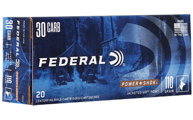 Federal Power-Shok 30 Carbine 110 Grain Soft Point Round Nose