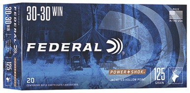 Federal Power-Shok 30-30 Win 125 Grain Jacketed Hollow Point