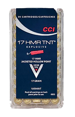 CCI Varmint 17 HMR 17 Grain Jacketed Hollow Point