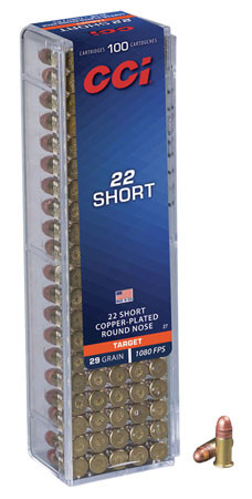 CCI Target 22 Short 29 Grain Copper-Plated Round Nose view 2