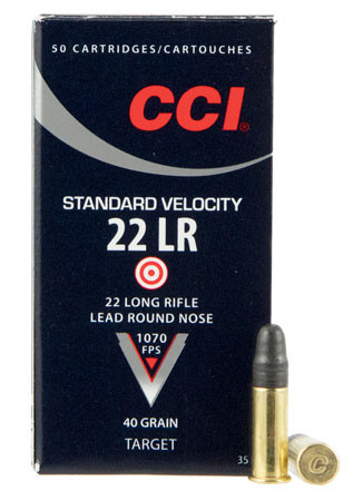 CCI Standard Velocity 22 LR 40 Grain Lead Round Nose