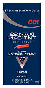 CCI Maxi-Mag 22 WMR 30 Grain Jacketed Hollow Point