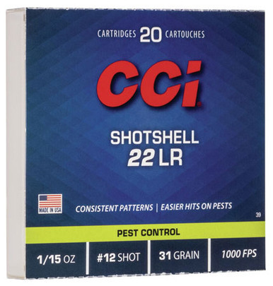 CCI Shotshell 22 LR 52 Grain #12 Shotshell