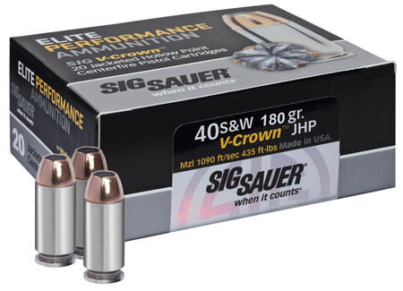 Sig Sauer Elite 40 S&W 180 Grain V-Crown Jacketed Hollow Point