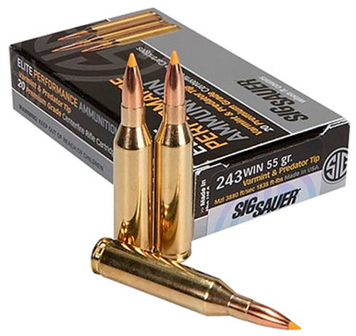 Sig Sauer Elite Hunting Varmint & Predator 243 Win 55 Grain Extreme Expansion Tip E243V1-20