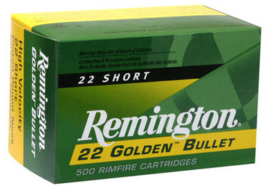 Remington Golden Bullet 22 Short 29 Grain Plated Lead Round Nose
