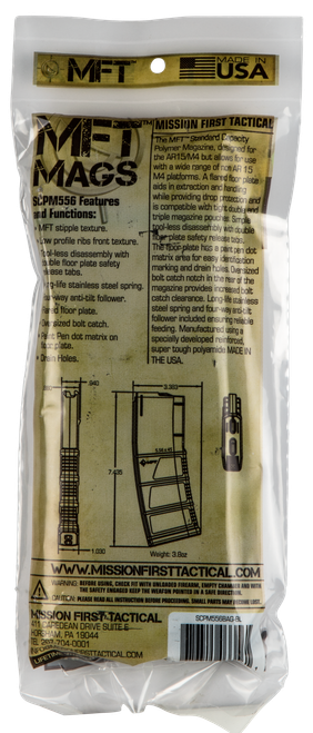 Mission First Tactical Standard 223Rem/5.56 NATO 30 Round AR-15 Magazine Black