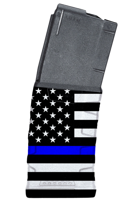 Mission First Tactical Extreme Duty 223 Rem/5.56 NATO 30 Round AR-15 M4 Blue Line American Flag Magazine