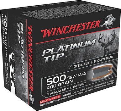 Winchester Platinum Tip 500 S&W Mag 260 Grain Platinum Tip Hollow Point