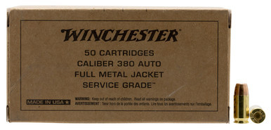 Winchester Service Grade 380 ACP 95 Grain Full Metal Jacket Flat Nose