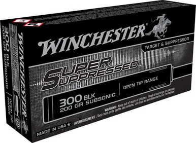 Winchester Super Suppressed .300 Blackout 200 Grain Open Tip Range