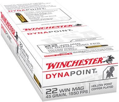 Winchester USA Dynapoint 22 WMR 45 Grain Copper Plated Hollow Point