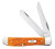 Case Peach Seed Mini Trapper 2.7"/2.75" Clip/Spey Folding Knives Persimmon Orange 26561