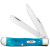 Case Sawcut Trapper 3.2"/3.3" Clip/Spey Folding Knives Blue 25592