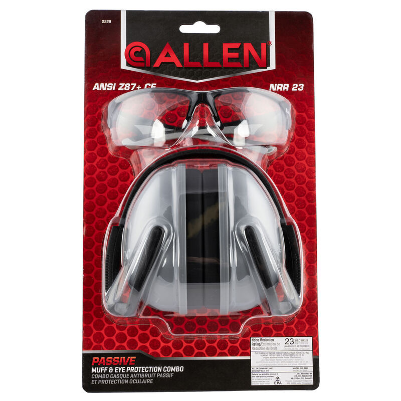Allen Passive Muff and Eye Protection Combo Gray/Black