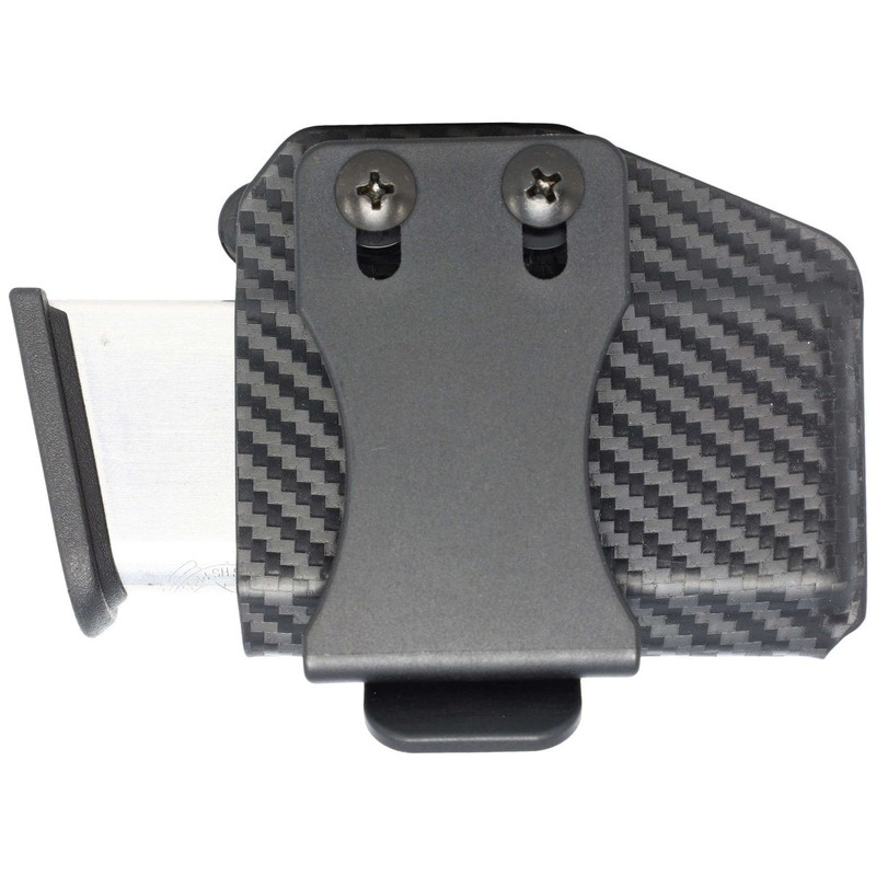 Rounded Horizontal OWB Kydex Maganize Holster Carbon Fiber