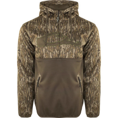 Drake MST Endurance 1/4 Zip Hoodie Small Mossy Oak Bottomland