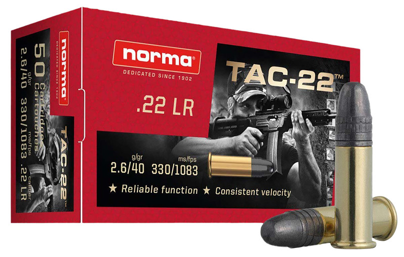 Norma Tac 22 LR 40 gr Lead Round Nose