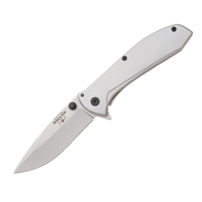 Bear and Son Framelock Folding Stainless Steel Grey 4"