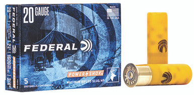 Federal Power-Shok 20 GA 3/4 oz Rifled Slug Shot
