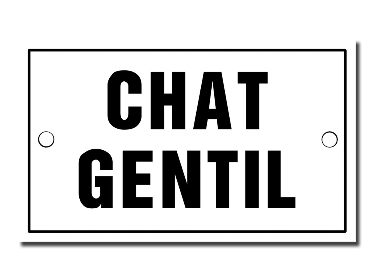 Chat Gentil French Enamel Plaque