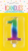 Metallic Rainbow Number 1 Birthday Candle - Vibrant 3D Topper for Cakes & Desserts - Perfect for Kids' & Adults' Parties - 1 Pc