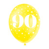 Yellow 90th Birthday Helium Balloons
