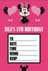 Personalised Minnie Mouse Bowtique Party Invitations