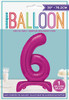 Number 6 Standing Hot Pink Balloon.